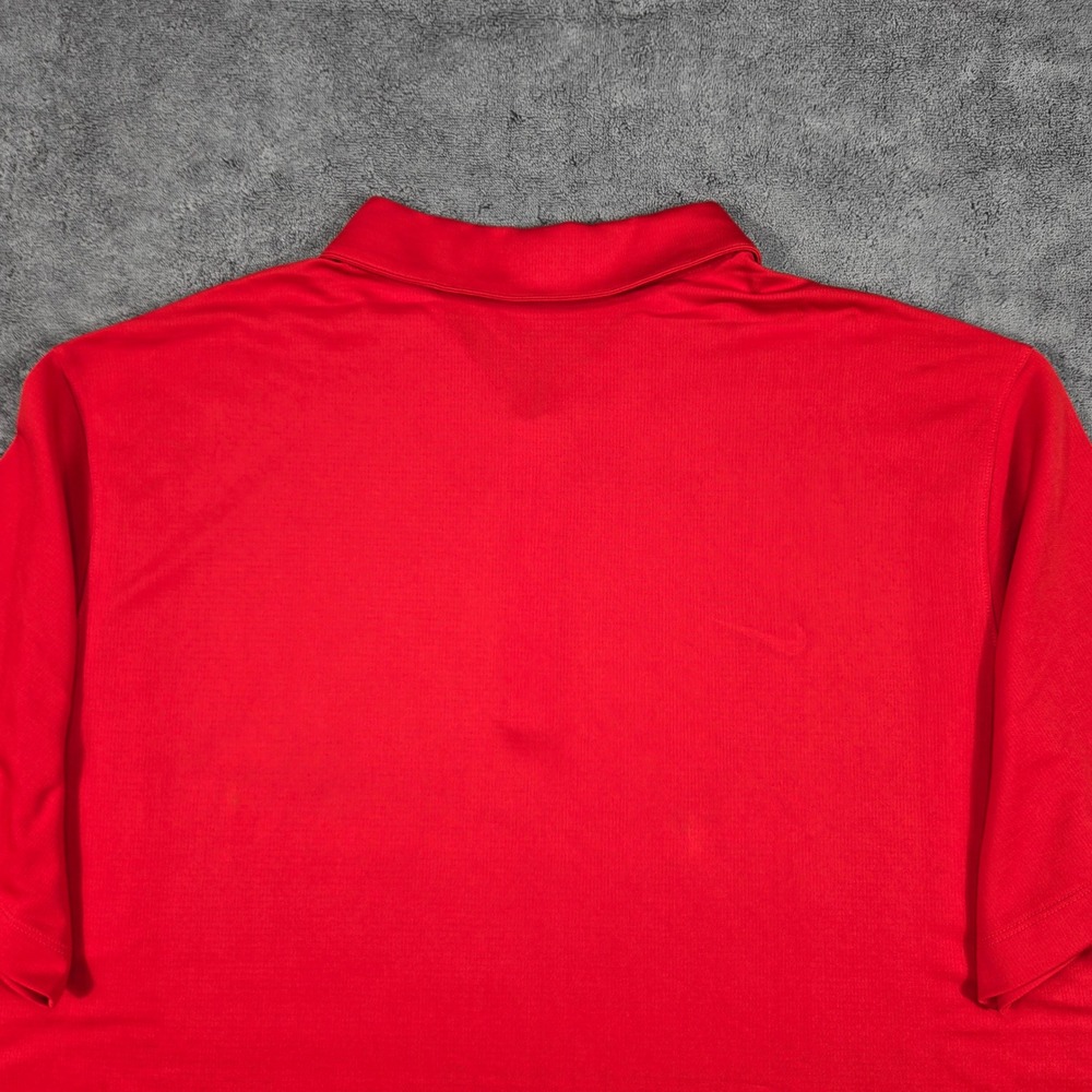 Nike Dri-FIT Red Football Polo Shirt Men's 2XL Embroidered H‎ Logo Athletic - Picture 11 of 11